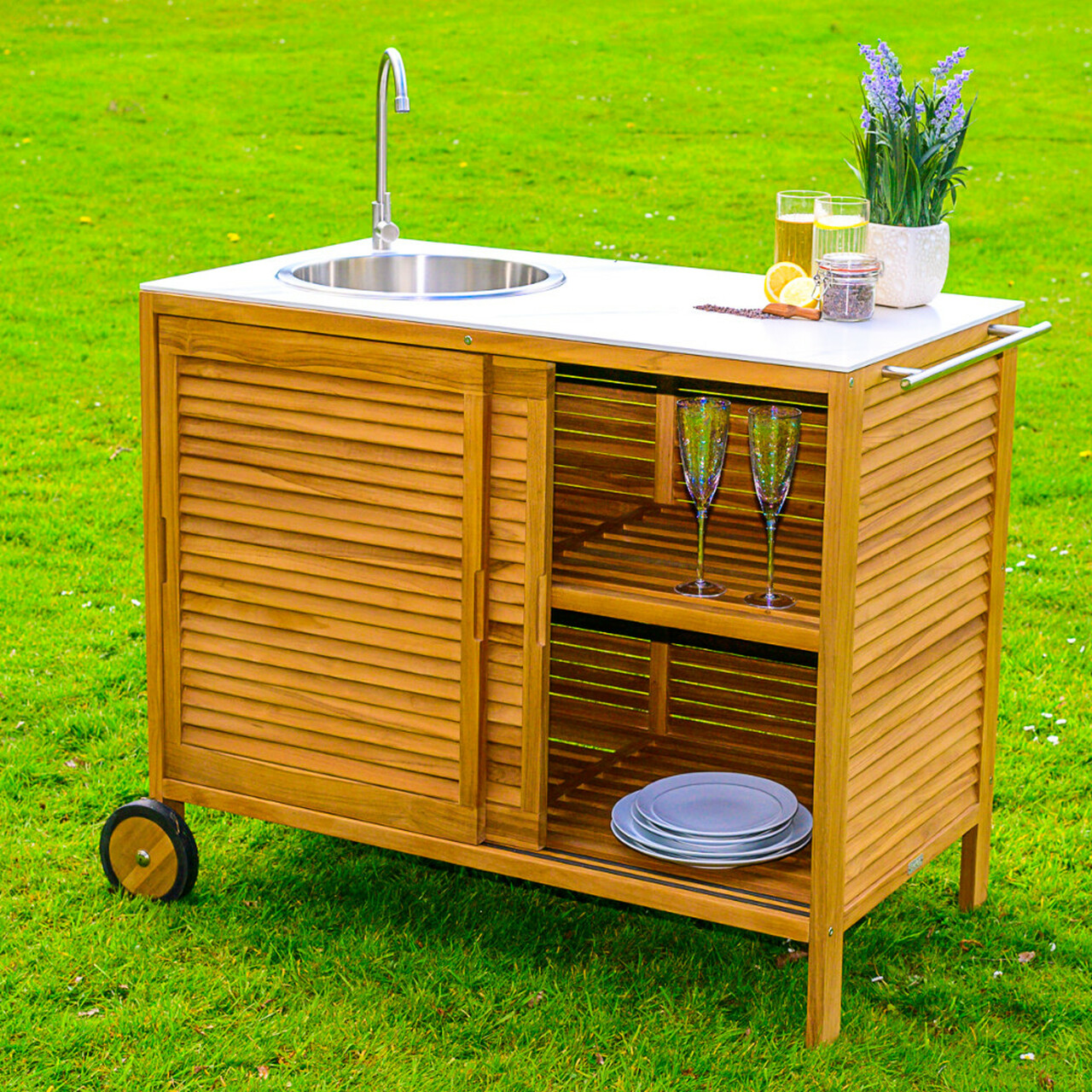 Product photograph of Figalia Outdoor Teak Kitchen from Cotswold Teak