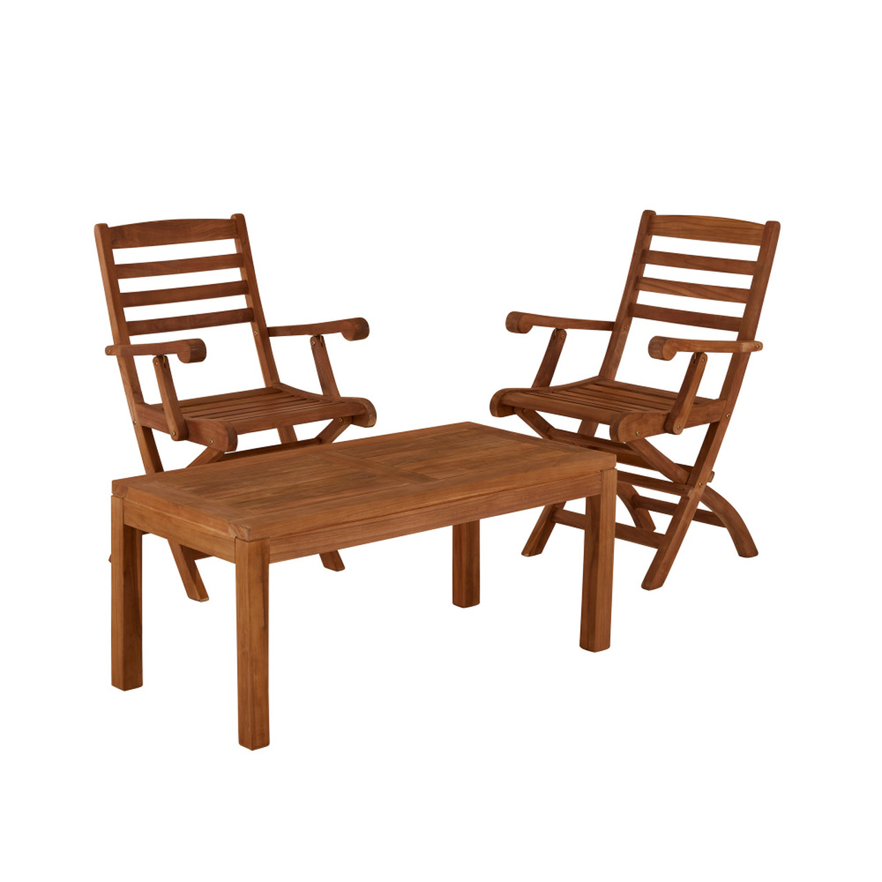 Product photograph of Burford Teak Coffee Table 100cm X 50cm With Wenlock Carver Chairs from Cotswold Teak