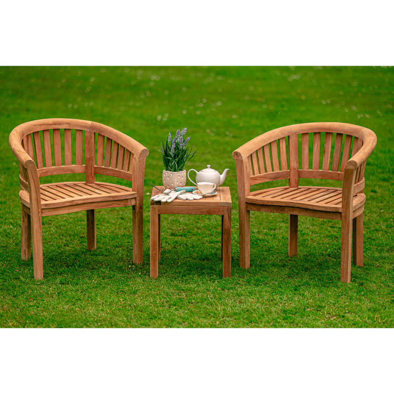 Product photograph of Crummock Chairs With Free Burford Coffee Table from Cotswold Teak