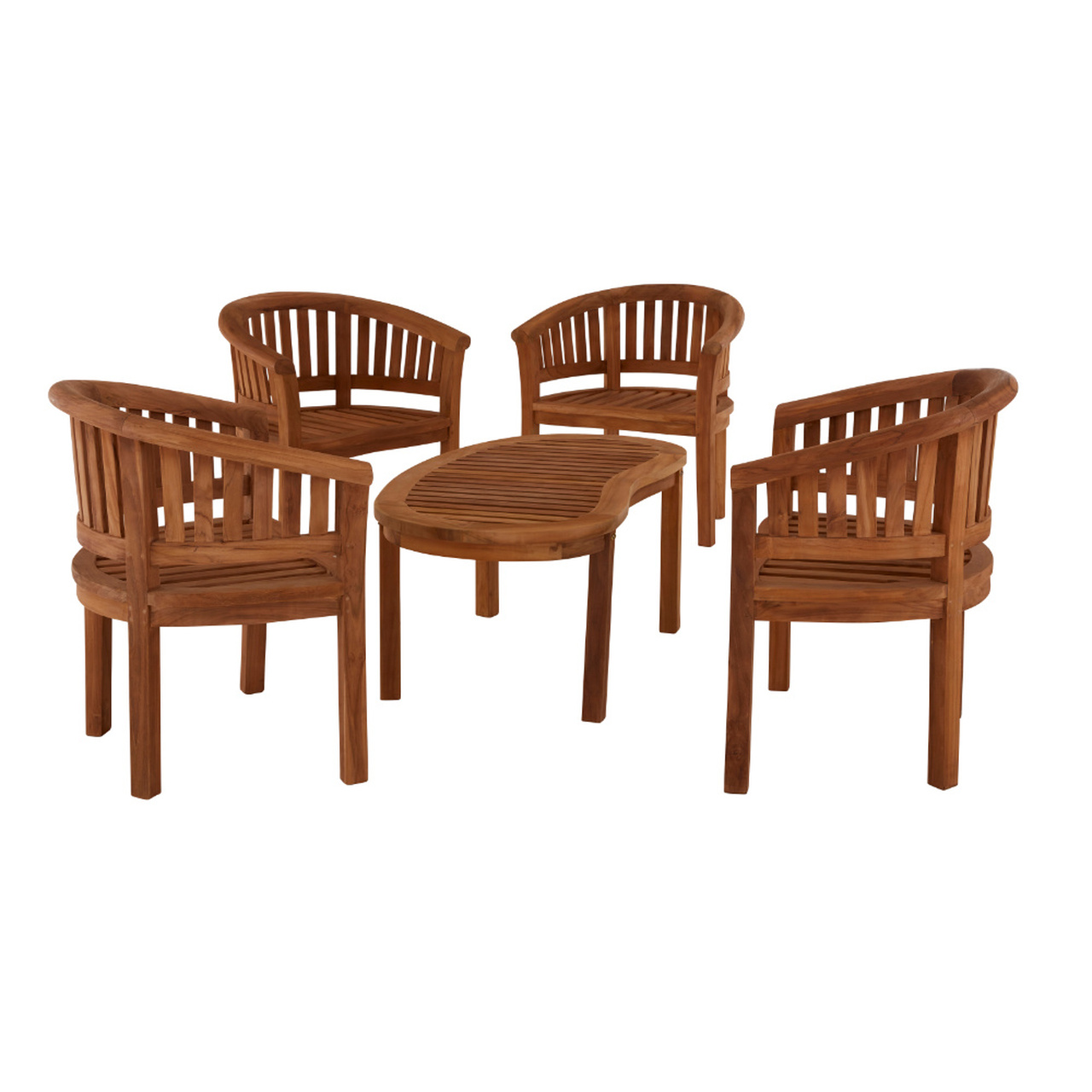 Product photograph of Crummock Teak Coffee Table With 4 Crummock Chairs from Cotswold Teak
