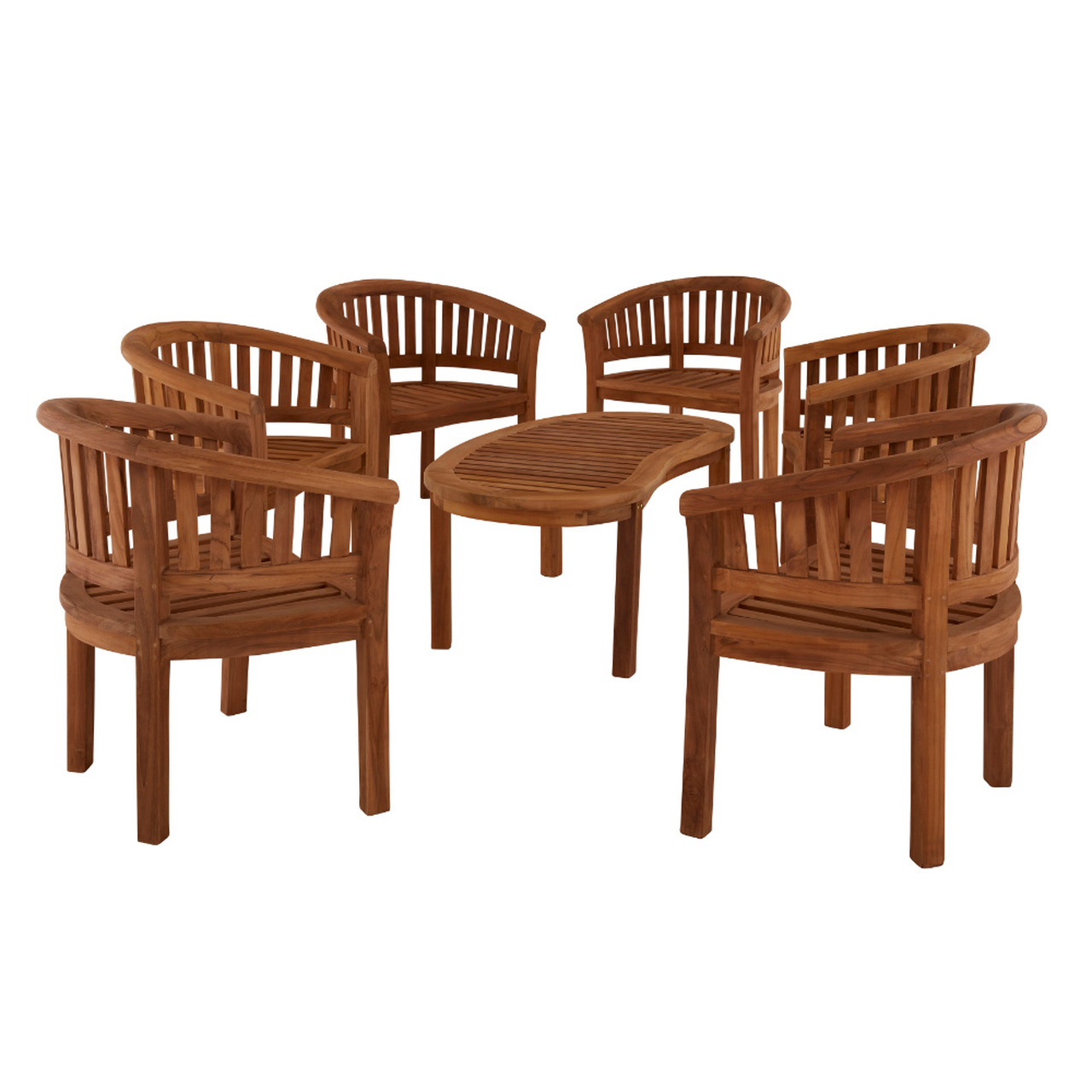 Product photograph of Crummock Teak Coffee Table With 6 Crummock Chairs from Cotswold Teak