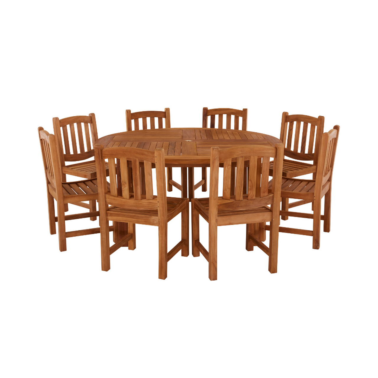 Product photograph of Churn 8 Seater Teak Table 160cm With Malvern Side Chairs from Cotswold Teak