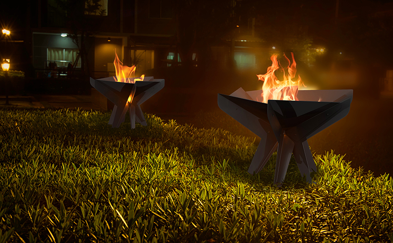 Product photograph of Hex Garden Fire Pit from Cotswold Teak
