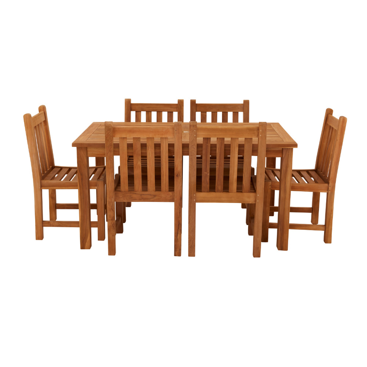 Product photograph of Marbrook 6 Seater Teak Table 150cm X 90cm With Grisdale Side Chairs from Cotswold Teak