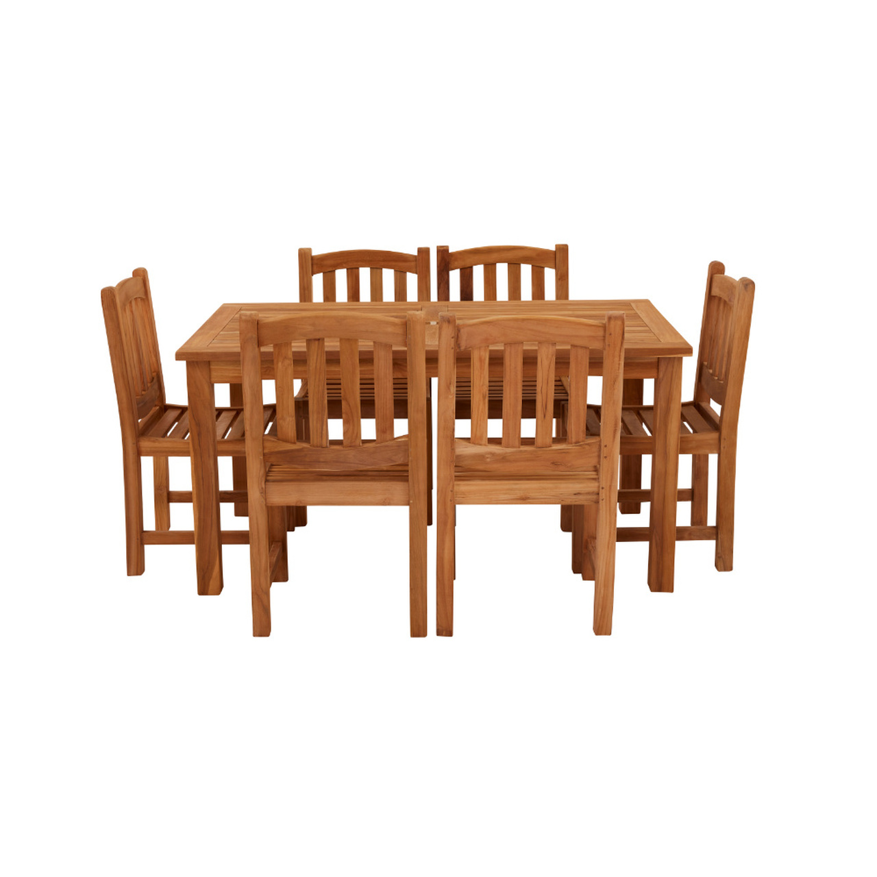 Product photograph of Marbrook 6 Seater Teak Table 150cm X 90cm With Malvern Side Chairs from Cotswold Teak