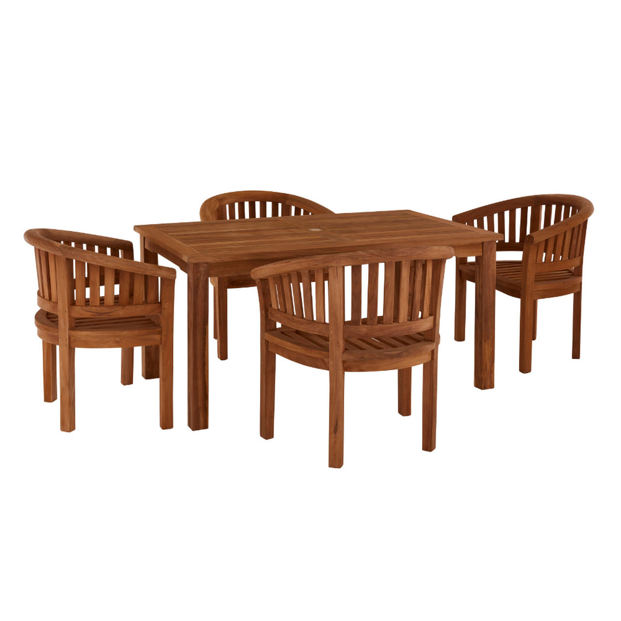 Product photograph of Marbrook 4 Seater Teak Table 150cm X 90cm With Crummock Chairs from Cotswold Teak