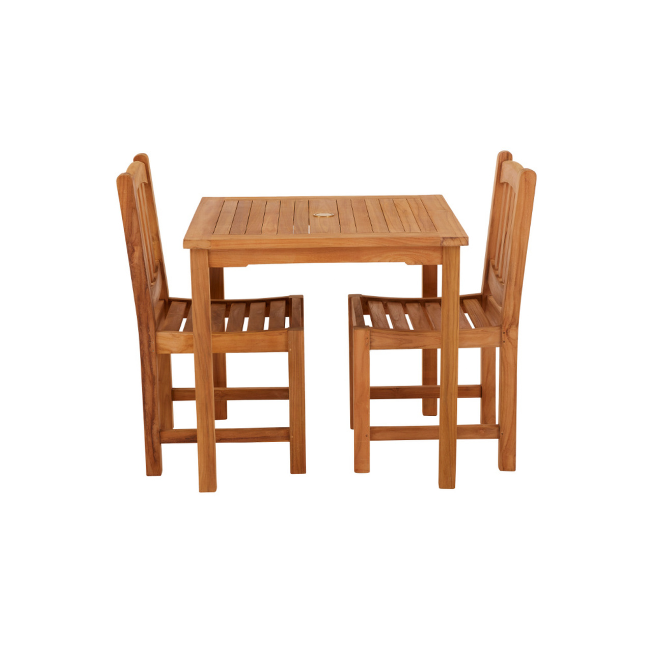 Product photograph of Marbrook 2 Seater Teak Table 80cm X 80cm With Malvern Side Chairs from Cotswold Teak