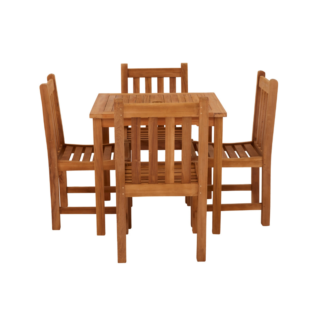 Product photograph of Marbrook 4 Seater Teak Table 80cm X 80cm With Grisdale Side Chairs from Cotswold Teak