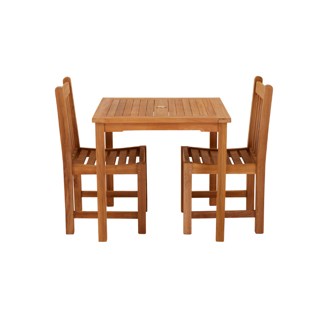 Product photograph of Marbrook 2 Seater Teak Table 80cm X 80cm With Grisdale Side Chairs from Cotswold Teak
