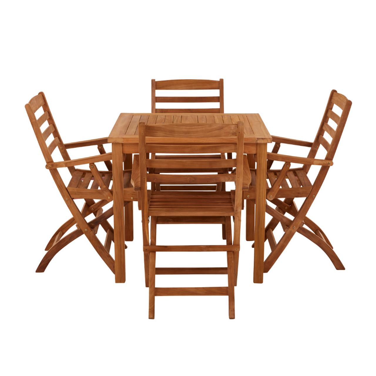 Product photograph of Marbrook 4 Seater Teak Table 80cm X 80cm With Wenlock Carver Chairs from Cotswold Teak