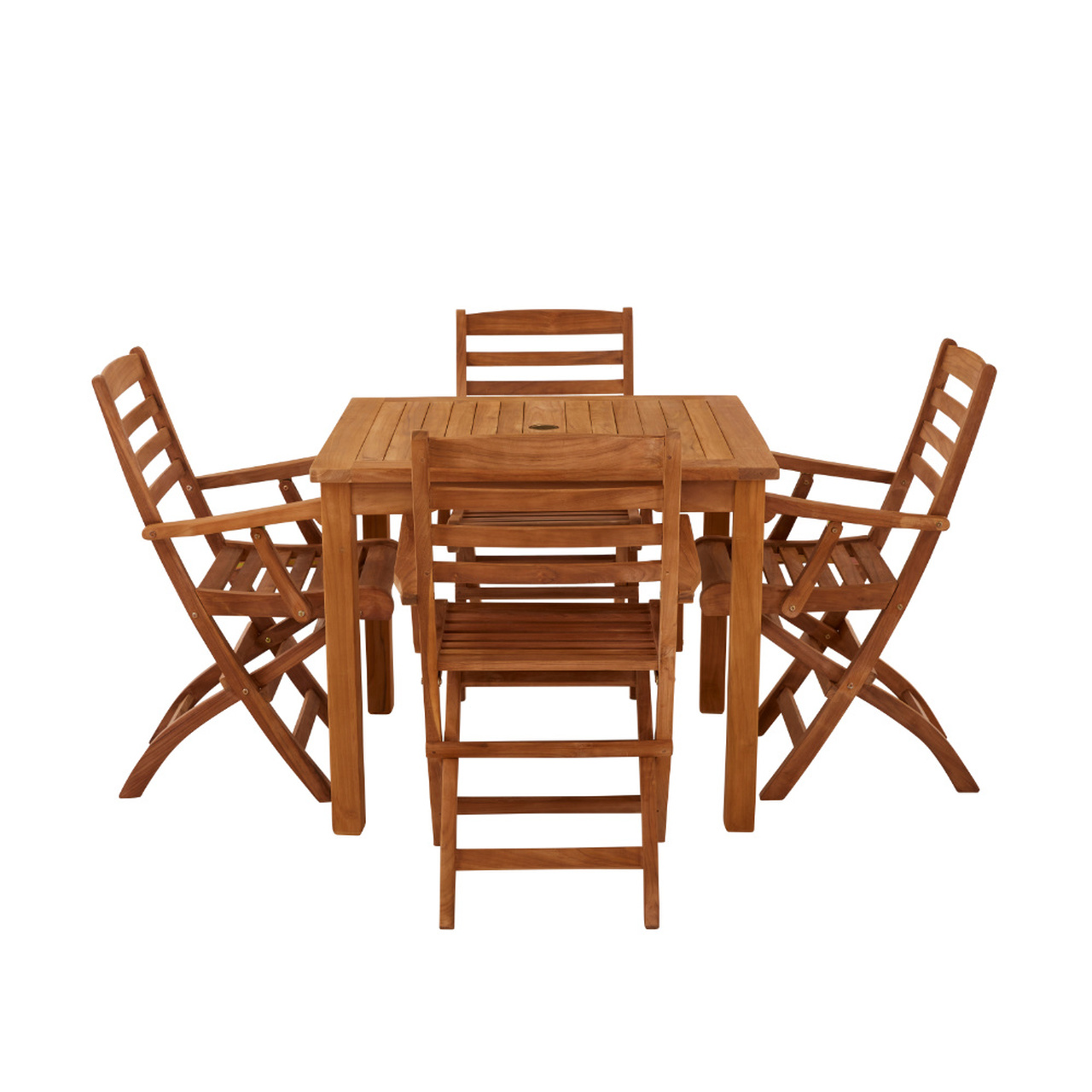 Product photograph of Marbrook 4 Seater Teak Table 90cm X 90cm With Wenlock Carver Chairs from Cotswold Teak
