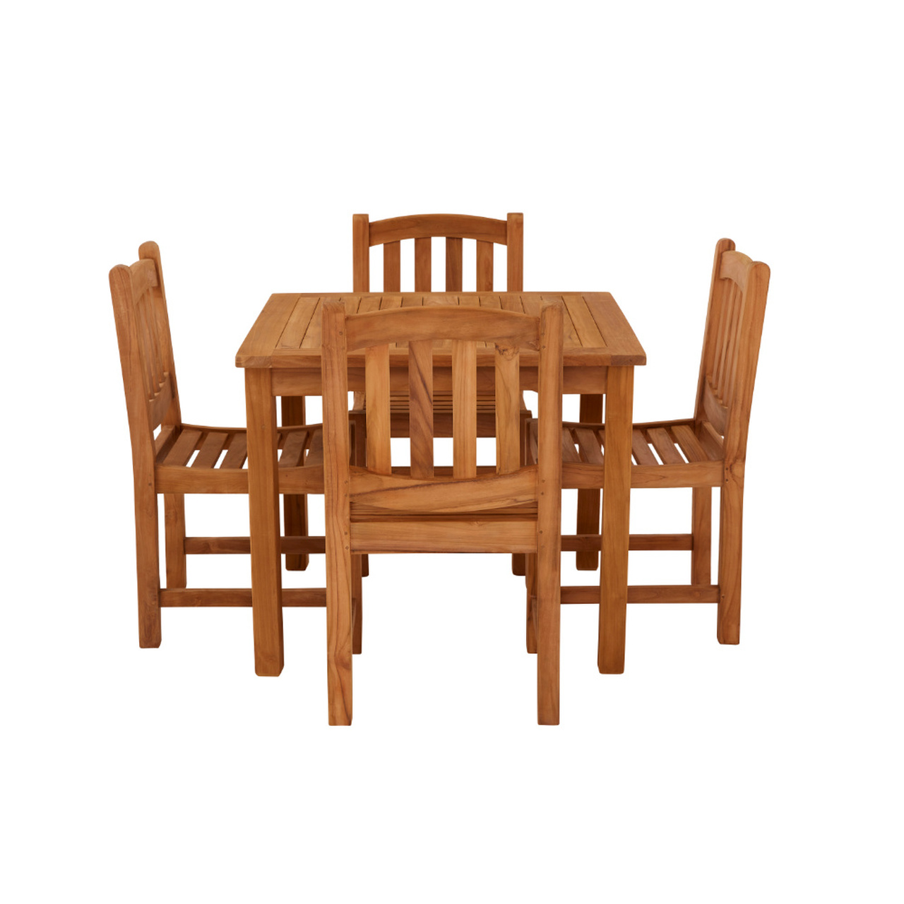 Product photograph of Marbrook 4 Seater Teak Table 90cm X 90cm With Malvern Side Chairs from Cotswold Teak