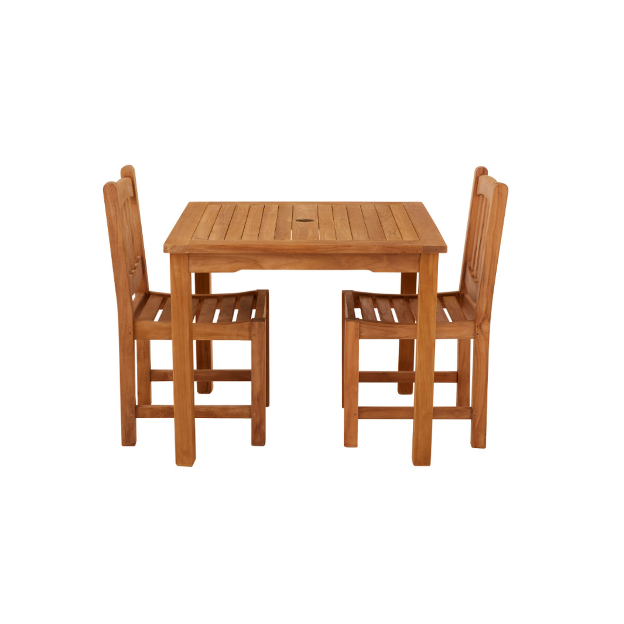 Product photograph of Marbrook 2 Seater Teak Table 90cm X 90cm With Malvern Side Chairs from Cotswold Teak