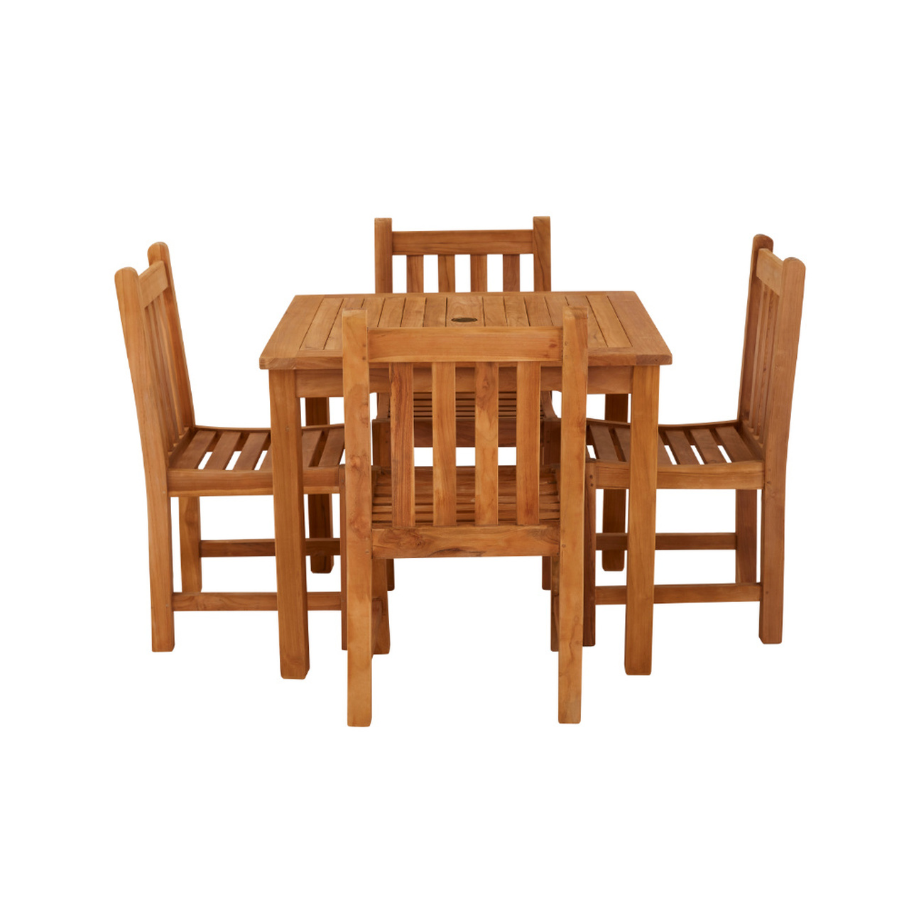 Product photograph of Marbrook 4 Seater Teak Table 90cm X 90cm With Grisdale Side Chairs from Cotswold Teak