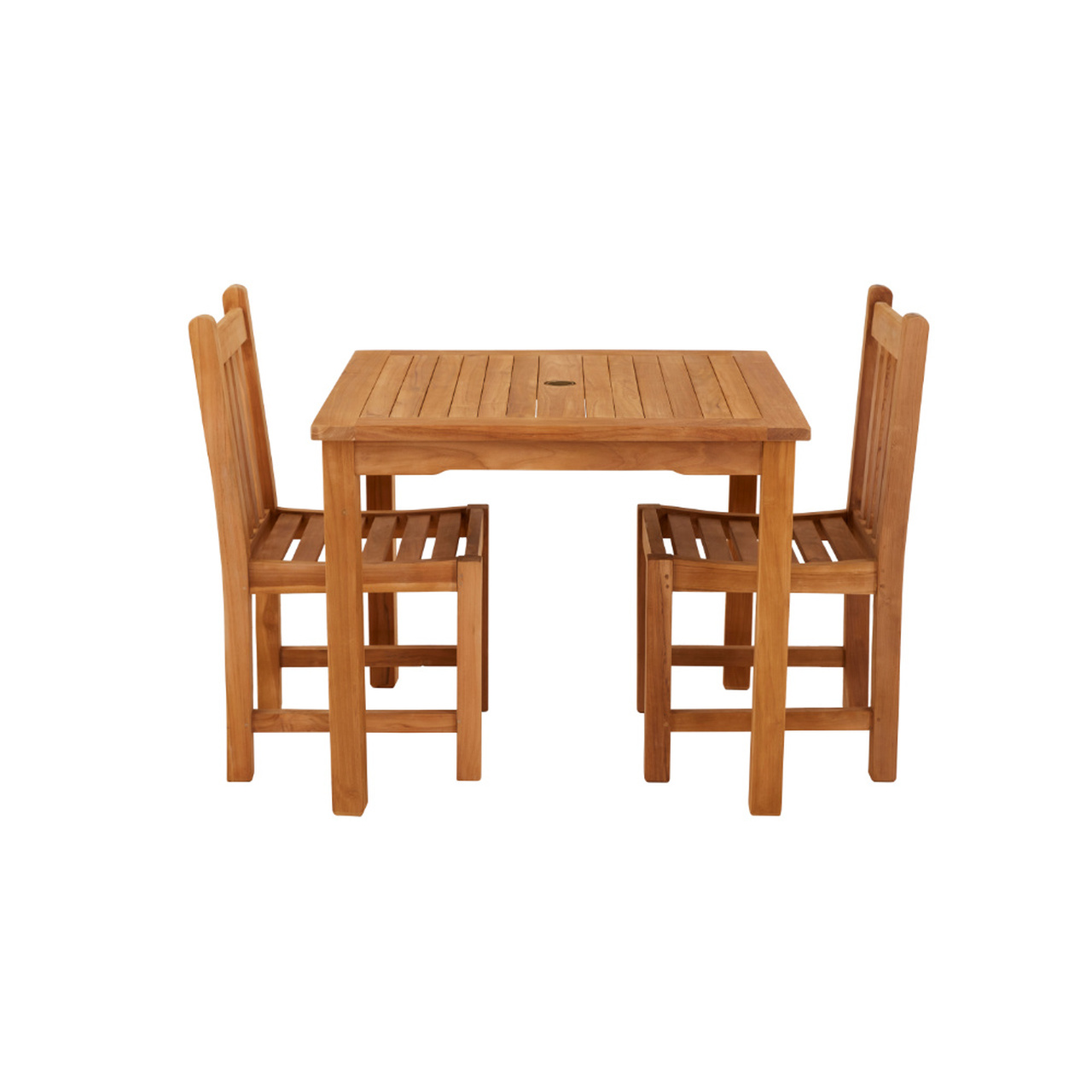 Product photograph of Marbrook 2 Seater Teak Table 90cm X 90cm With Grisdale Side Chairs from Cotswold Teak