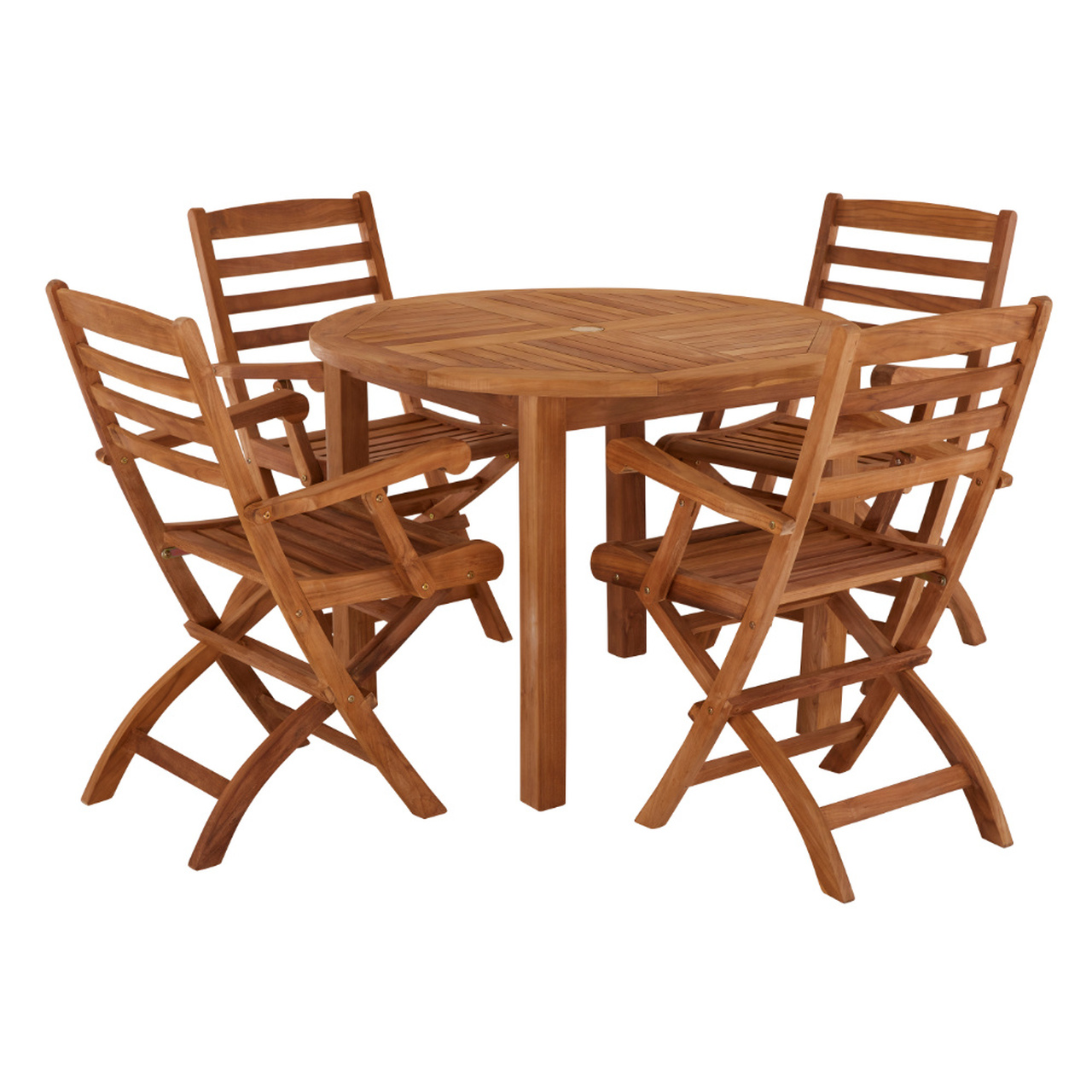 Product photograph of Churn 4 Seater Teak Table 100cm With Wenlock Carver Chairs from Cotswold Teak