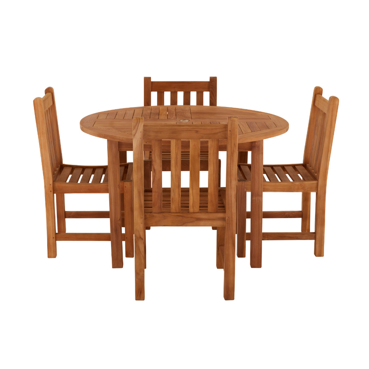 Product photograph of Churn 4 Seater Teak Table 120cm With Grisdale Side Chairs from Cotswold Teak