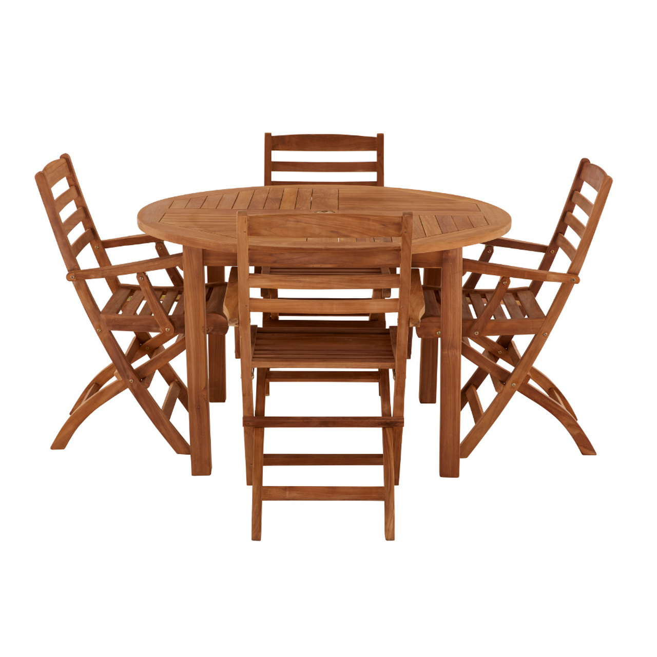 Product photograph of Churn 4 Seater Teak Table 120cm With Wenlock Carver Chairs from Cotswold Teak