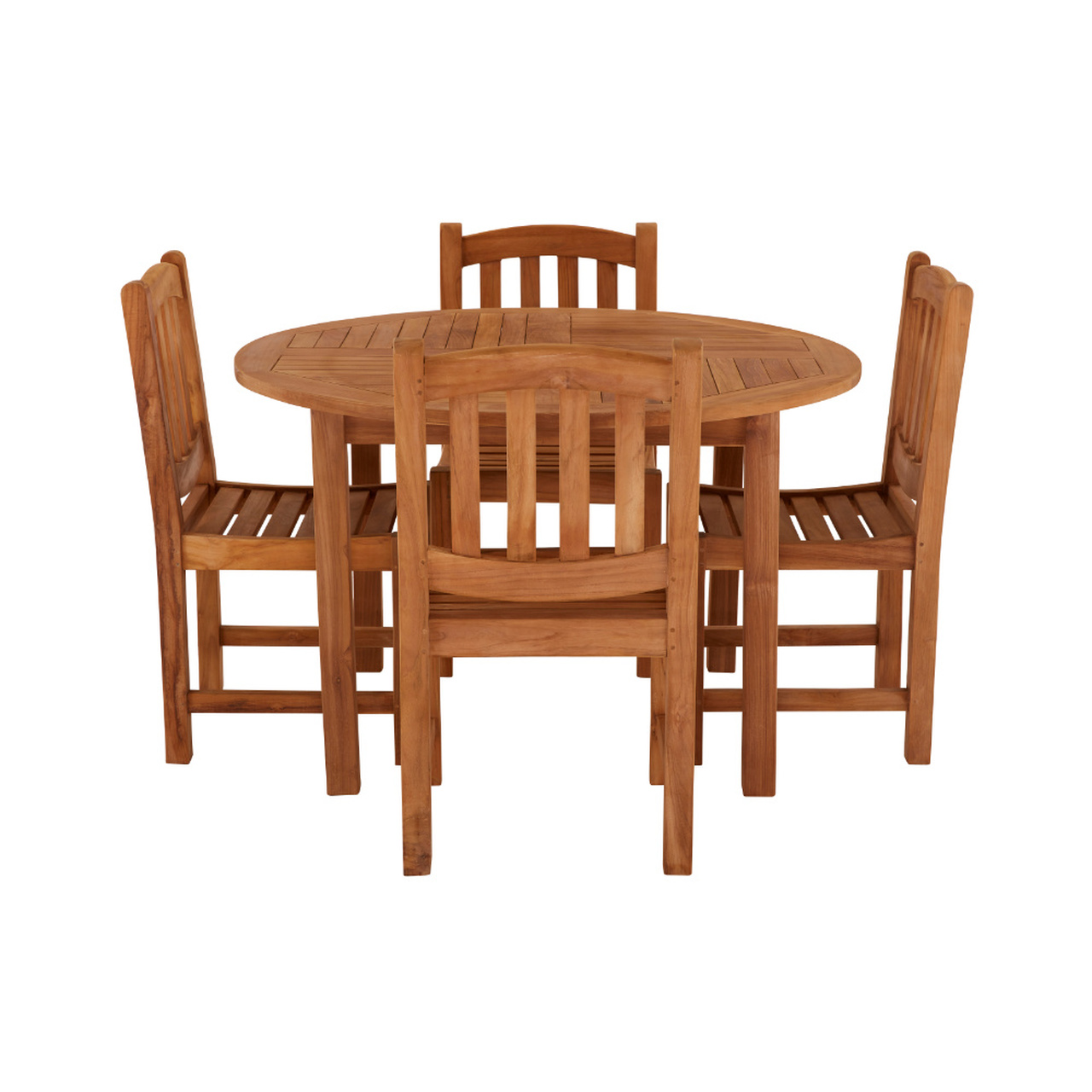 Product photograph of Churn 4 Seater Teak Table 120cm With Malvern Side Chairs from Cotswold Teak