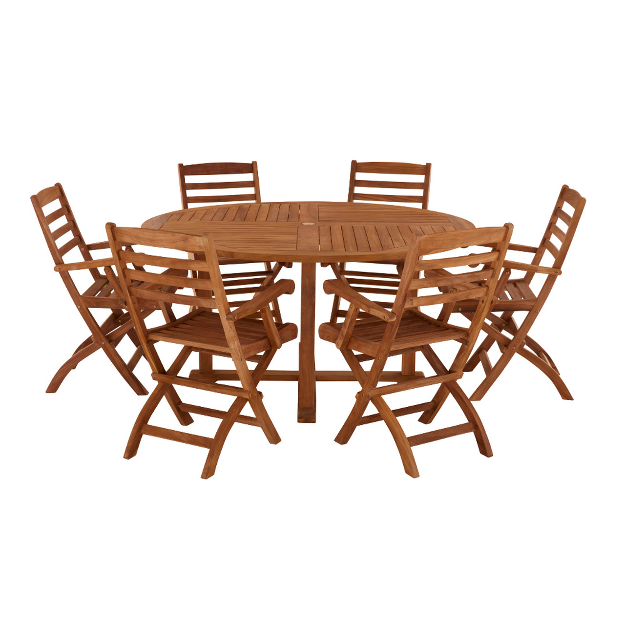 Product photograph of Broadway 6 Seater Teak Table 150cm With Wenlock Carver Chairs from Cotswold Teak