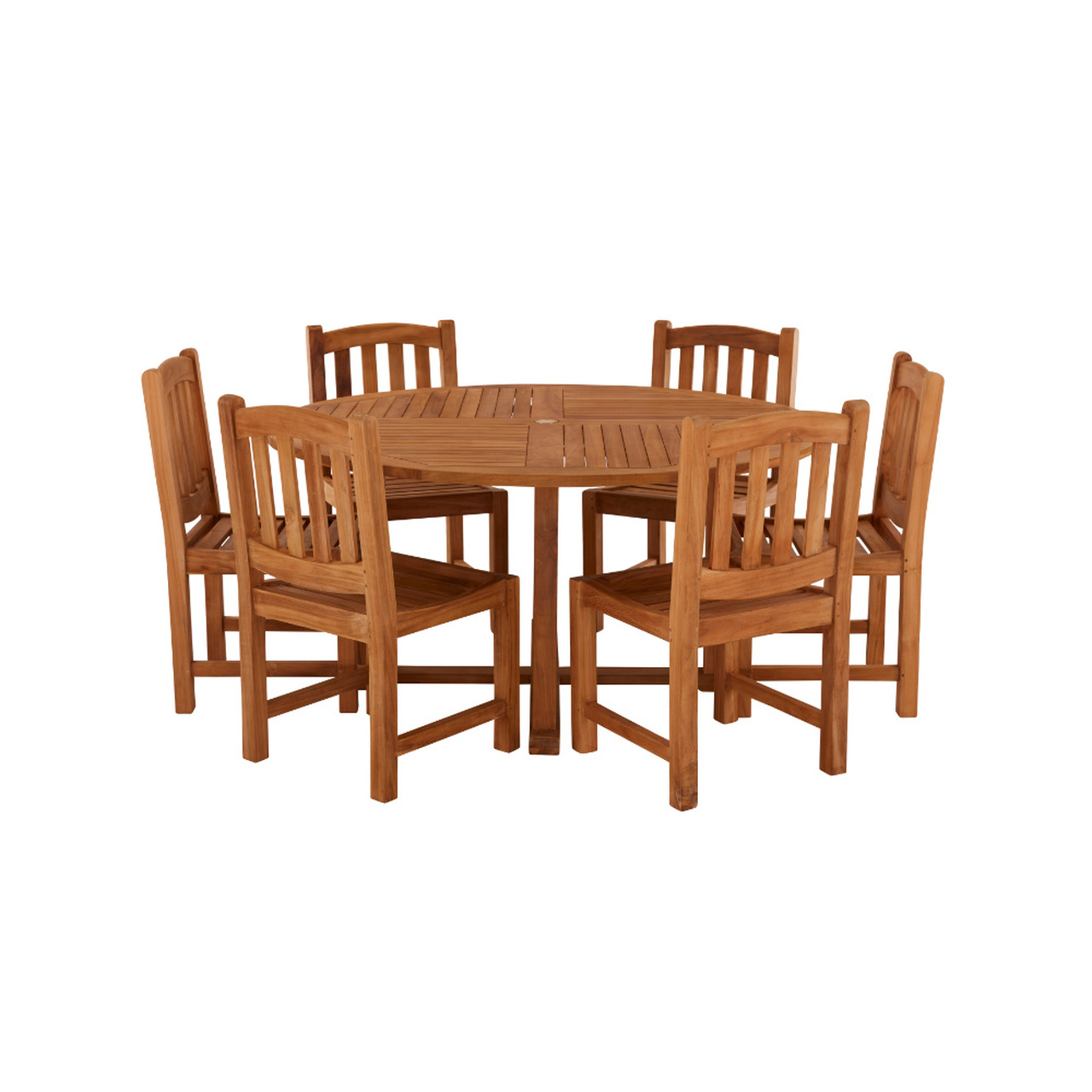 Product photograph of Broadway 6 Seater Teak Table 150cm With Malvern Side Chairs from Cotswold Teak