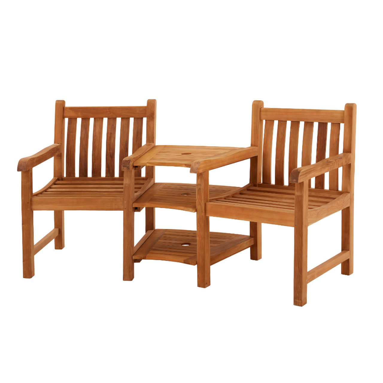 Product photograph of Ambleside Solid Teak 2 Seater Companion Garden Bench from Cotswold Teak