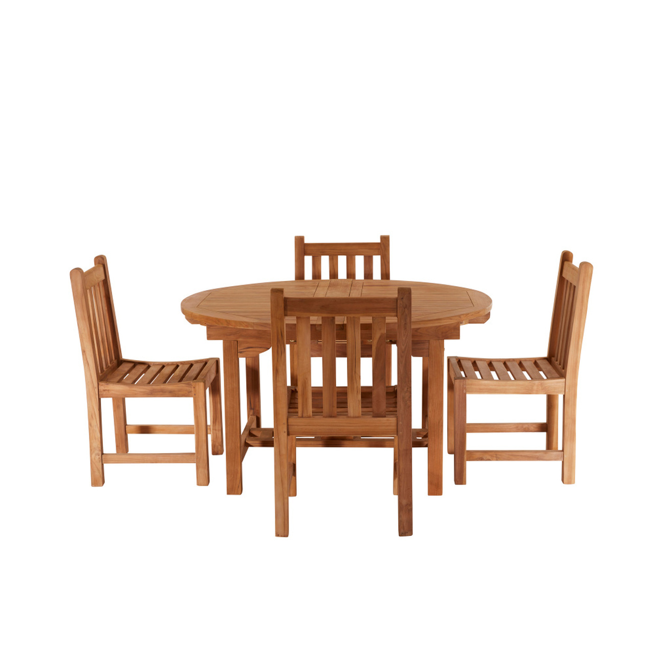 Product photograph of Avon 4 Seater Extending Oval Teak Table 130cm - With Grisdale Side Chairs from Cotswold Teak