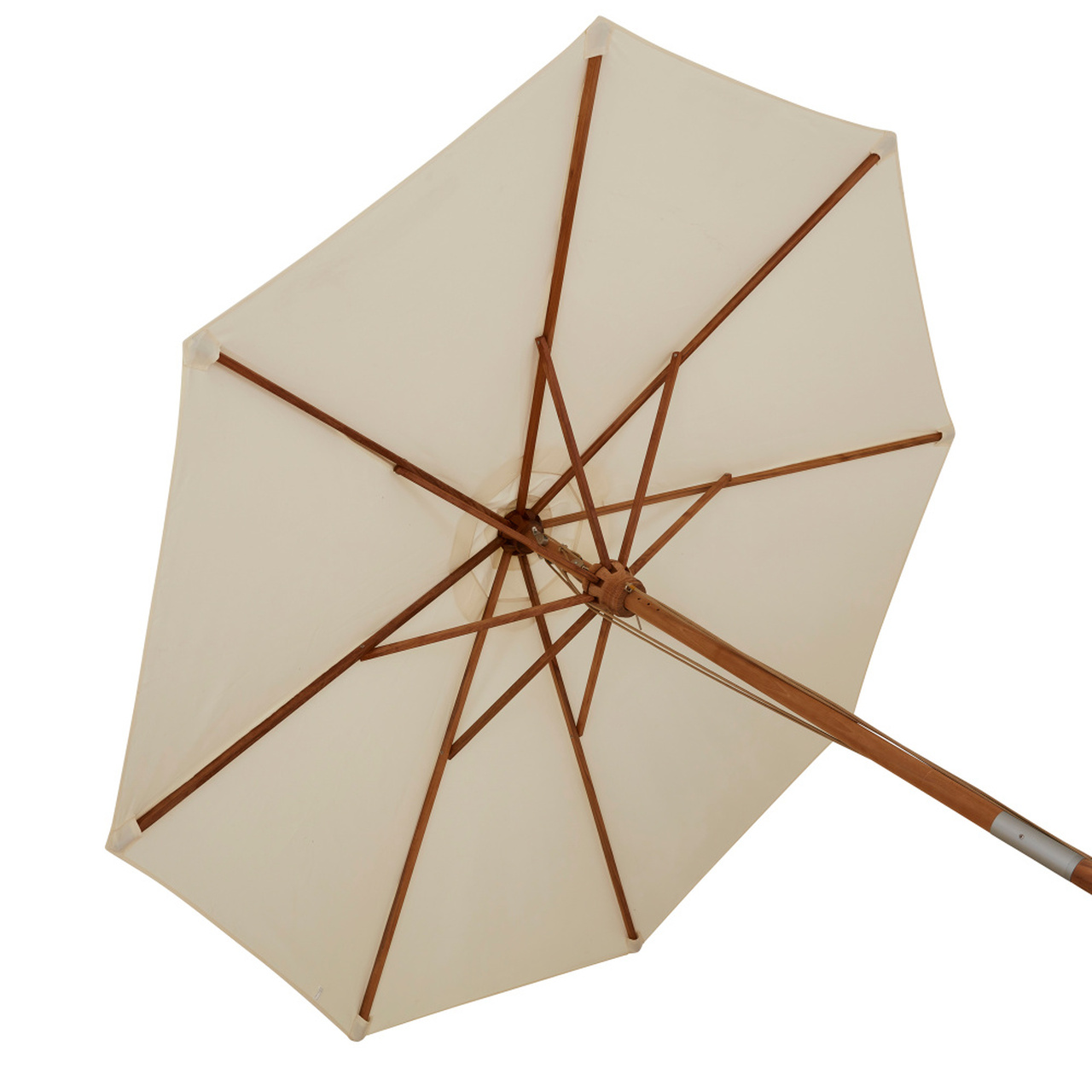 Product photograph of Solid Teak Premium Parasol - Natural from Cotswold Teak