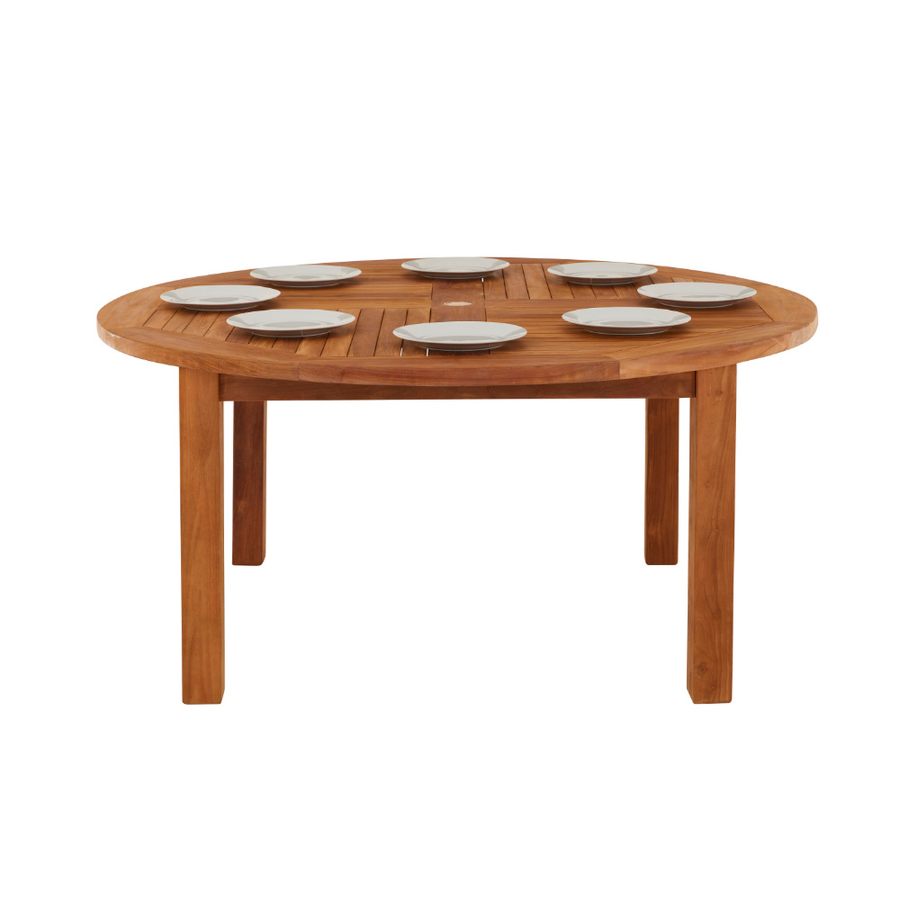 Product photograph of Churn 6 Seater Round Teak Table 150cm from Cotswold Teak